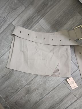 PrettyLittleThing Beige Mini Skirt with Belt